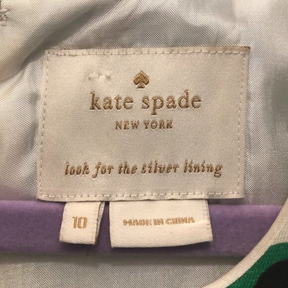 Kate Spade Solar Miriam Sheath Dress Silk Blend Blue Green Size 10 - Picture 10 of 10